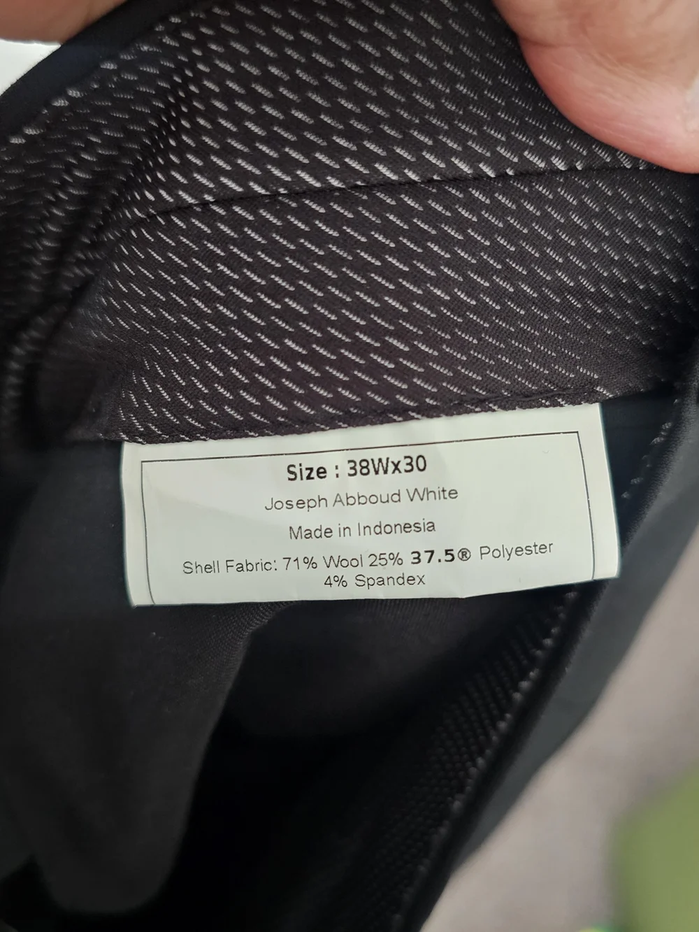 Joseph Abboud Black Two-Button Blazer Size 44 Long Pants 38wx30